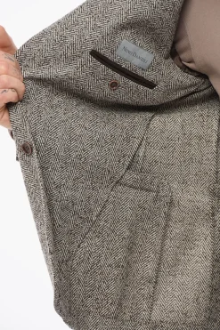 Blazer Monopetto In Misto Lana Motivo Herringbone Con tasche Ad Aletta></noscript>Nino Danieli Outlet