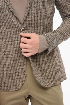 Sale Blazer Monopetto In Misto Lana Con Motivo A Quadri Uomo Giacche
