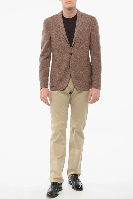 Blazer Monopetto In Misto Lana Con Tasche A Toppa>Nino Danieli Online