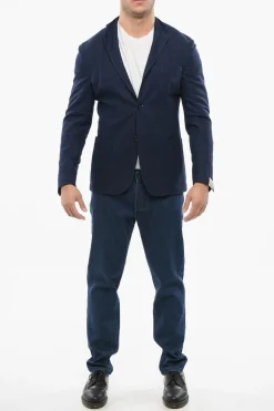 Online Blazer Monopetto SPORTSWEAR In Misto Seta Con Tasche A Toppe Uomo Giacche