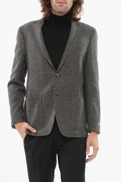 Blazer Motivo a Quadri con Tasche a Toppa>Nino Danieli Fashion