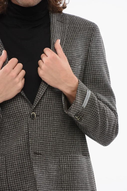 Blazer Motivo a Quadri con Tasche a Toppa>Nino Danieli Fashion