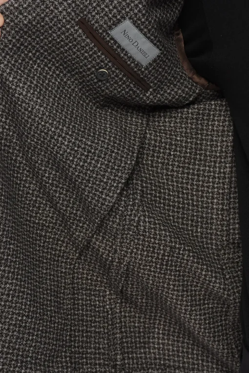 Blazer Motivo a Quadri con Tasche a Toppa>Nino Danieli Fashion