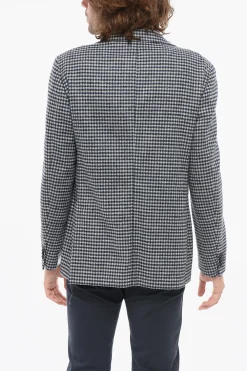 Discount Blazer Motivo a Quadri con Tasche a Toppa Uomo Giacche