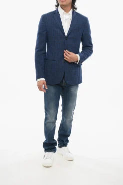 Blazer Motivo Glen Plaid con Tasche ad Aletta></noscript>Nino Danieli Discount