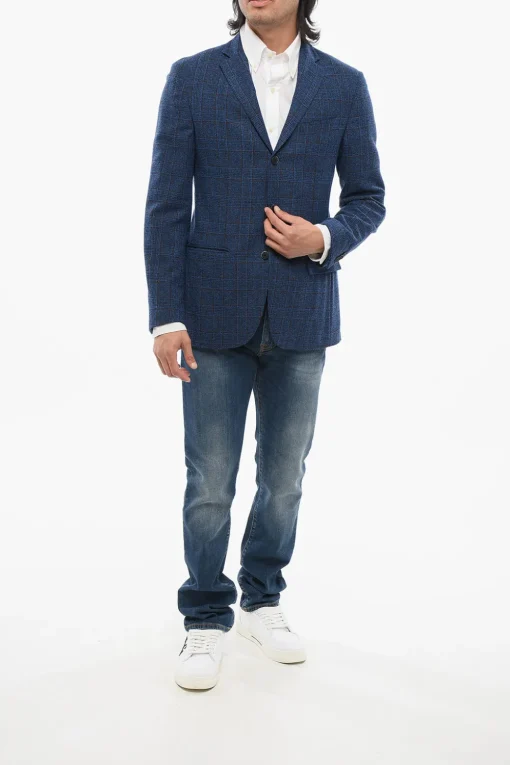Blazer Motivo Glen Plaid con Tasche ad Aletta>Nino Danieli Discount