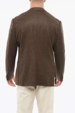 Best Blazer Motivo Herringbone con Tasche a Toppa Uomo Giacche