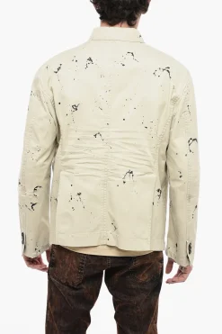 Hot Blazer Sahariano in Cotone con Design Sketch Uomo Giacche