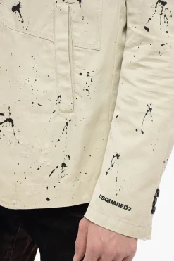 Hot Blazer Sahariano in Cotone con Design Sketch Uomo Giacche