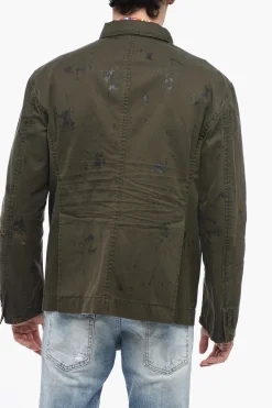Best Blazer Sahariano in Cotone con Design Sketch Uomo Giacche