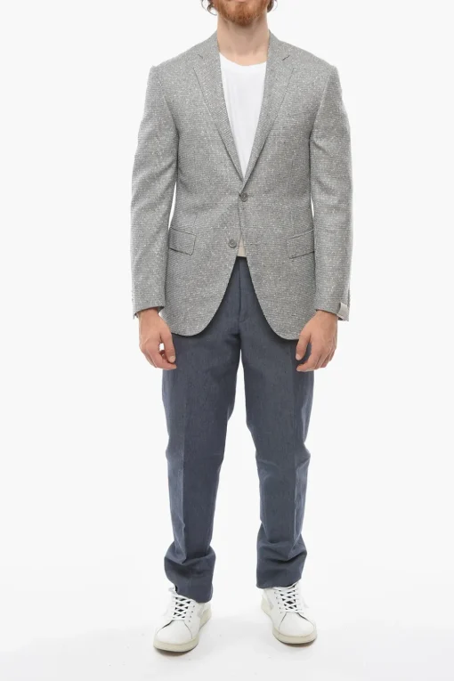 Sale Blazer Semifoderato ACADEMY in Misto Lana Tweed Uomo Giacche