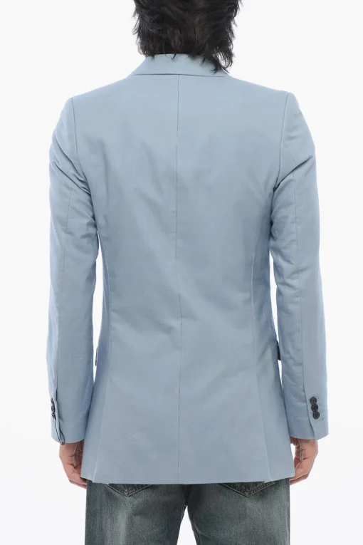 Clearance Blazer Slim Fit in Cotone Twill con Tasche ad Alettta Uomo Giacche