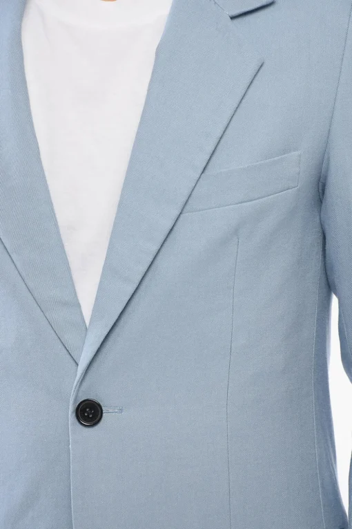 Clearance Blazer Slim Fit in Cotone Twill con Tasche ad Alettta Uomo Giacche