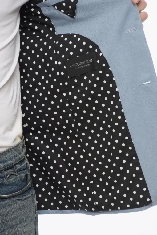 Clearance Blazer Slim Fit in Cotone Twill con Tasche ad Alettta Uomo Giacche