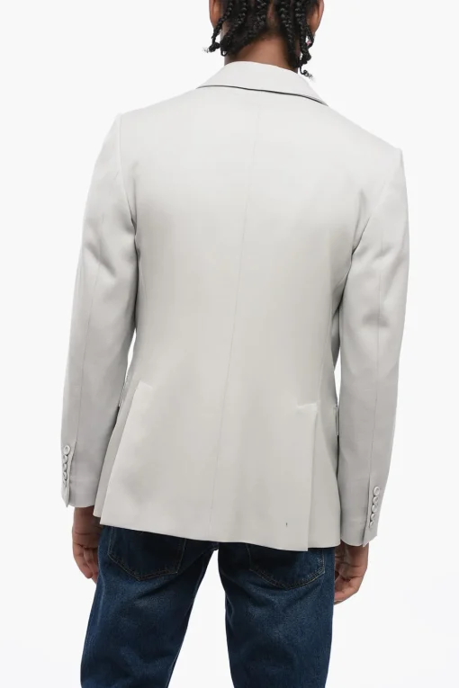 Hot Blazer Slim Fit in Lana con Tasche ad Aletta Uomo Giacche