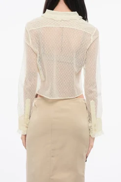 Blusa Crop in Pizzo>Celine Fashion