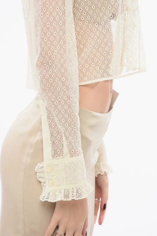 Blusa Crop in Pizzo>Celine Fashion