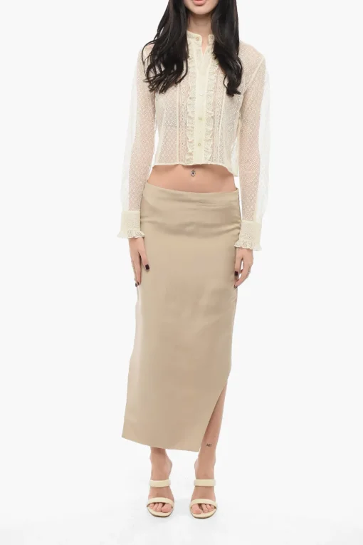 Blusa Crop in Pizzo>Celine Fashion