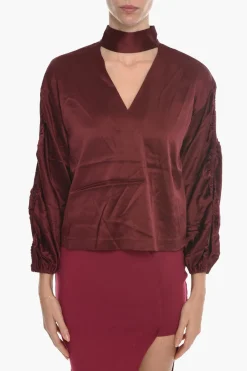 Outlet Blusa ELECTRA in Seta con Dettagli Cut out Donna Camicie