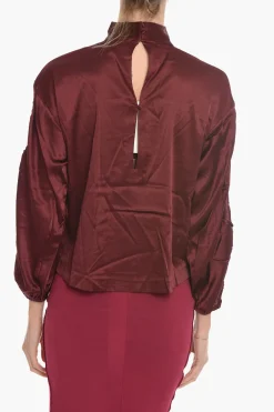Outlet Blusa ELECTRA in Seta con Dettagli Cut out Donna Camicie