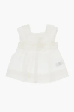 New Blusa FLOWER In Cotone a Pieghe Abbigliamento