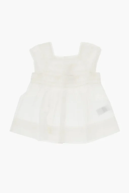 New Blusa FLOWER In Cotone a Pieghe Abbigliamento