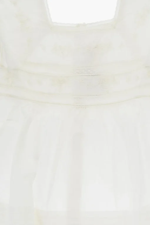 New Blusa FLOWER In Cotone a Pieghe Abbigliamento