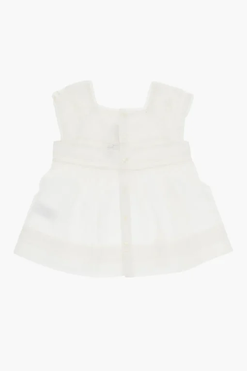 New Blusa FLOWER In Cotone a Pieghe Abbigliamento