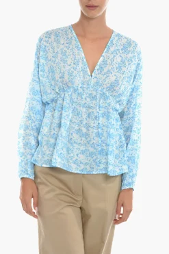 Blusa GERTRUD In Motivo Floreale con Manica a Sbuffo>Samsoe Samsoe Discount