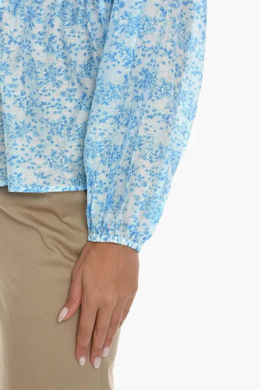 Blusa GERTRUD In Motivo Floreale con Manica a Sbuffo>Samsoe Samsoe Discount