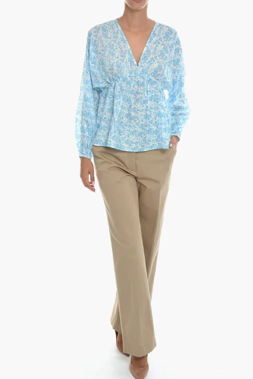 Blusa GERTRUD In Motivo Floreale con Manica a Sbuffo>Samsoe Samsoe Discount