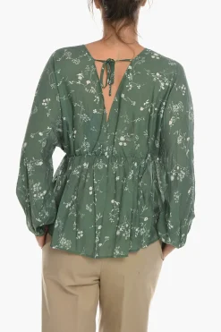 Discount Blusa GERTRUD In Motivo Floreale con Manica a Sbuffo Donna Camicie