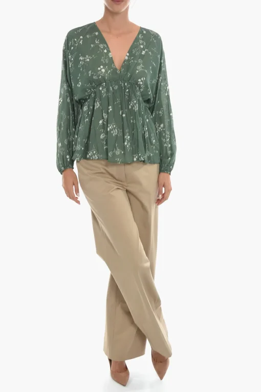 Discount Blusa GERTRUD In Motivo Floreale con Manica a Sbuffo Donna Camicie