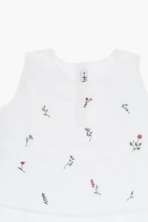 Hot Blusa In Cotone con Ricamo Florale Abbigliamento