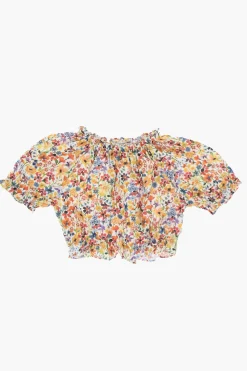 Sale Blusa in Cotone Leggero a Fantasia Floreale Abbigliamento