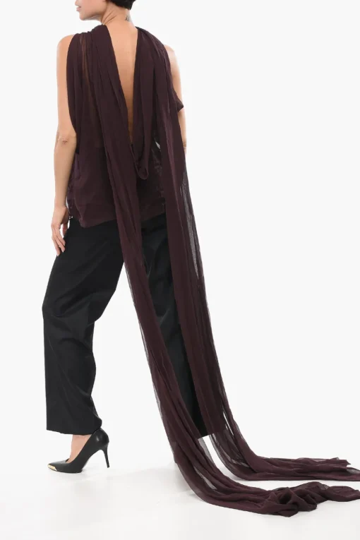 Blusa in Crepe di Seta con Collo Lavallière>Saint Laurent Fashion