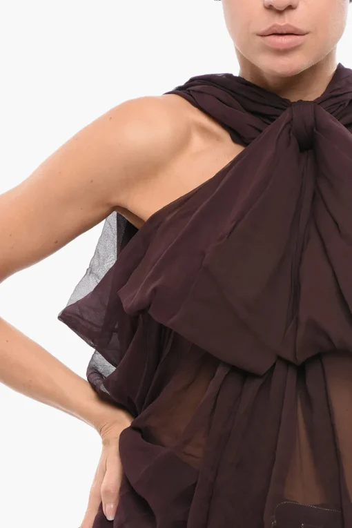 Blusa in Crepe di Seta con Collo Lavallière>Saint Laurent Fashion
