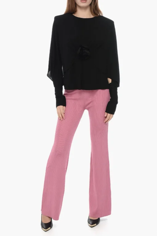Blusa in Jersey di Crepe con Maniche a Pipistrello>Saint Laurent Sale