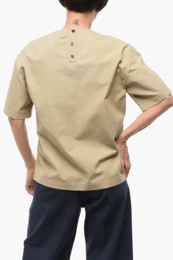 Outlet Blusa in Misto Cotone con Abbottonatura Posteriore Donna Camicie