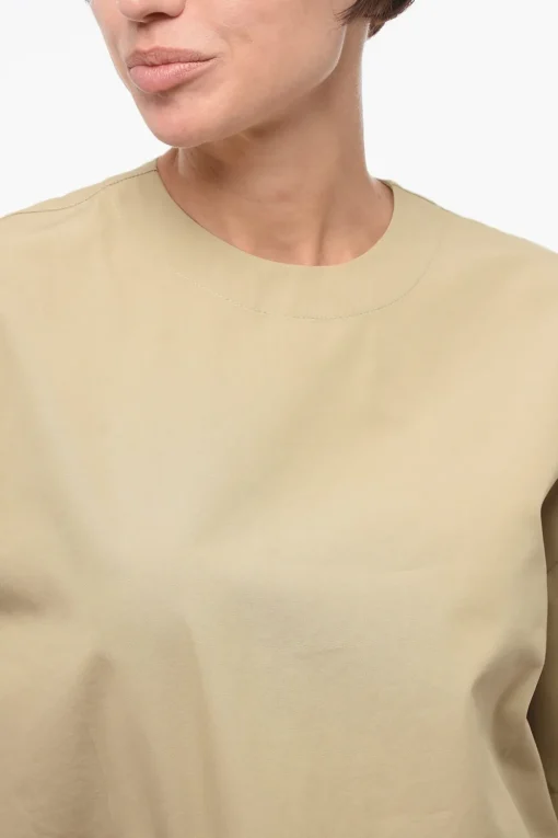 Outlet Blusa in Misto Cotone con Abbottonatura Posteriore Donna Camicie