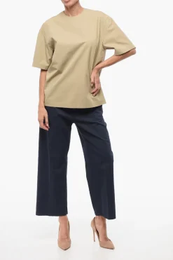 Outlet Blusa in Misto Cotone con Abbottonatura Posteriore Donna Camicie