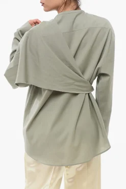 Blusa In Misto Lana Con Drappeggio Removibile>Le 17 Septembre Online