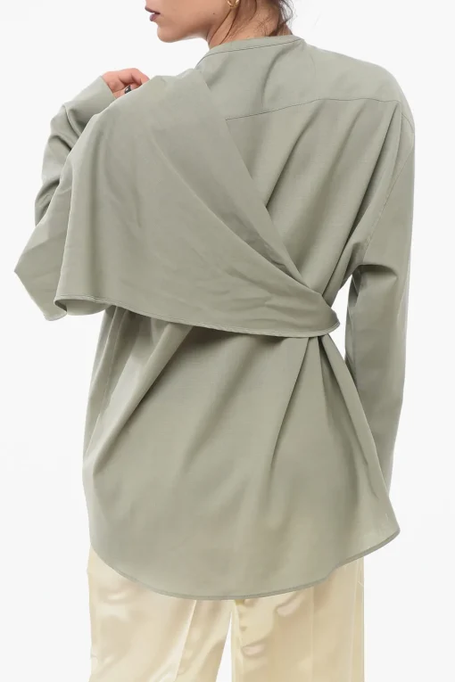Blusa In Misto Lana Con Drappeggio Removibile>Le 17 Septembre Online