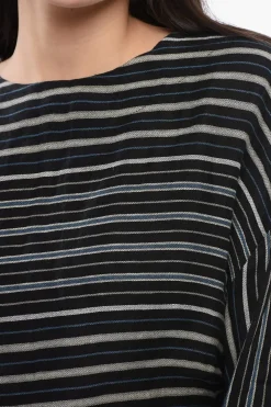 Sale Blusa in Misto Lino VARSITY con Motivo a Righe Balanced Donna Camicie