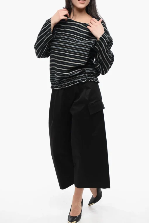 Sale Blusa in Misto Lino VARSITY con Motivo a Righe Balanced Donna Camicie