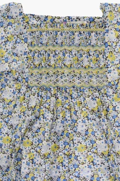 Outlet Blusa in Motivo Floreale con Drappeggio Abbigliamento
