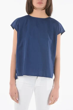 Blusa in Popeline di Cotone a Manica Corta>Woolrich Clearance