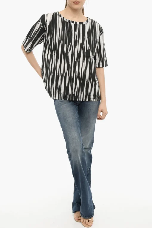Blusa in Popeline Effetto Sfumato>Woolrich Outlet
