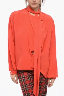 Blusa in Seta con Dettaglio da Allacciare>Victoria Beckham New