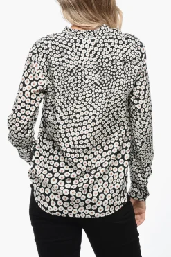 Fashion Blusa in Seta con Fantasia Floreale Donna Camicie